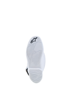Alpinestars Stivali Tech 7S Ragazzo, stivali da motocross per ragazzi, bianco, suola in mescola con grip testurizzato e logo a stella nero.