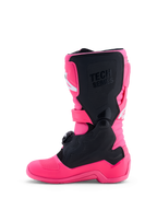 Alpinestars Stivali Tech 7S Ragazzo, stivali da motocross junior, rosa fluo e neri, con protezioni in TPU e sistema pivot per flessibilità e sicurezza, certificati CE.