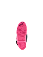 Alpinestars Stivali Tech 7S Ragazzo, suola rosa fluo con grip elevato e logo a stella nero, stivali da motocross junior.