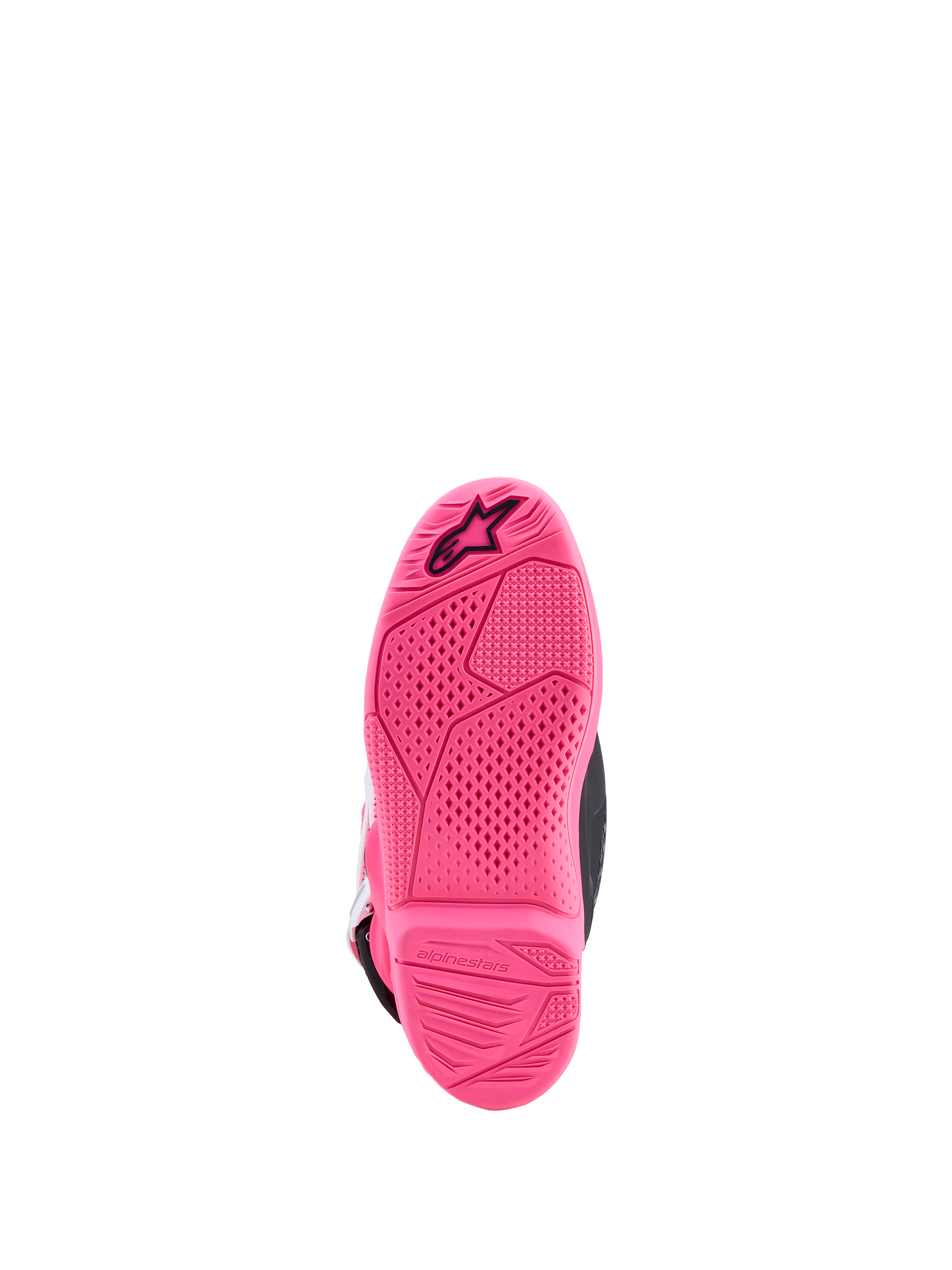 Alpinestars Stivali Tech 7S Ragazzo, suola rosa fluo con grip elevato e logo a stella nero, stivali da motocross junior.