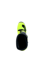 Alpinestars Stivali Tech 7S Ragazzo, stivali da motocross giallo fluo e nero, vista dall'alto dell'imbottitura interna e del collo dello stivale