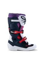 Alpinestars Stivali Tech 7S Ragazzo, stivali da motocross blu scuro, bianco e rosso con protezione in TPU, certificati CE