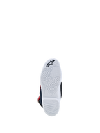 Alpinestars Stivali Tech 7S Ragazzo, suola bianca ad alta aderenza per motocross junior, bianco e blu scuro, grip sostituibile.