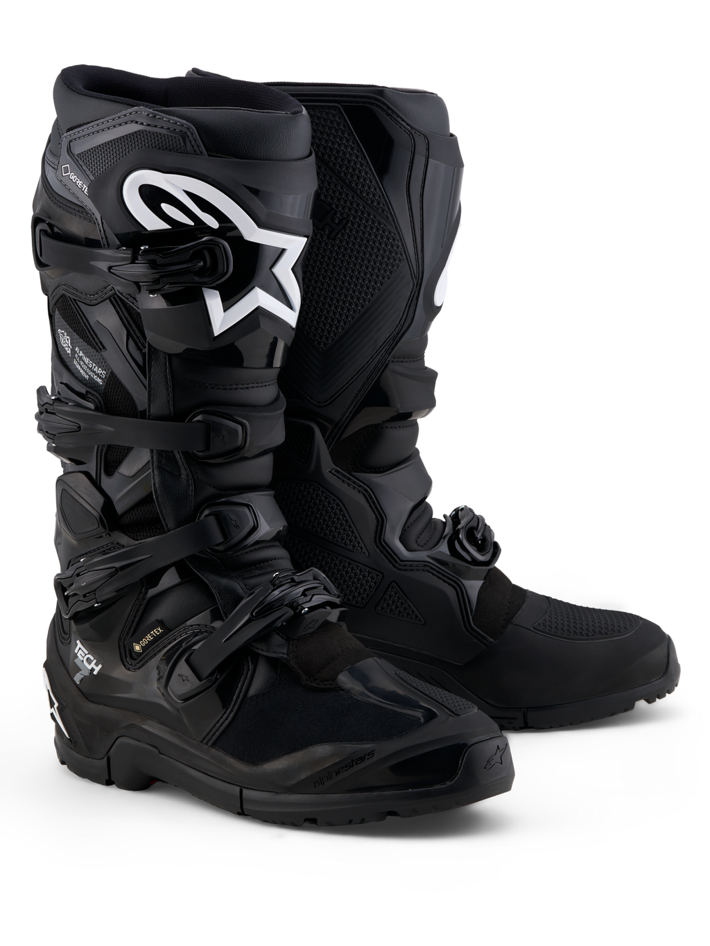 Alpinestars Stivali Tech 7 Enduro Gore-Tex, stivali da moto enduro e off-road, neri, impermeabili con membrana Gore-Tex e protezioni in TPU.