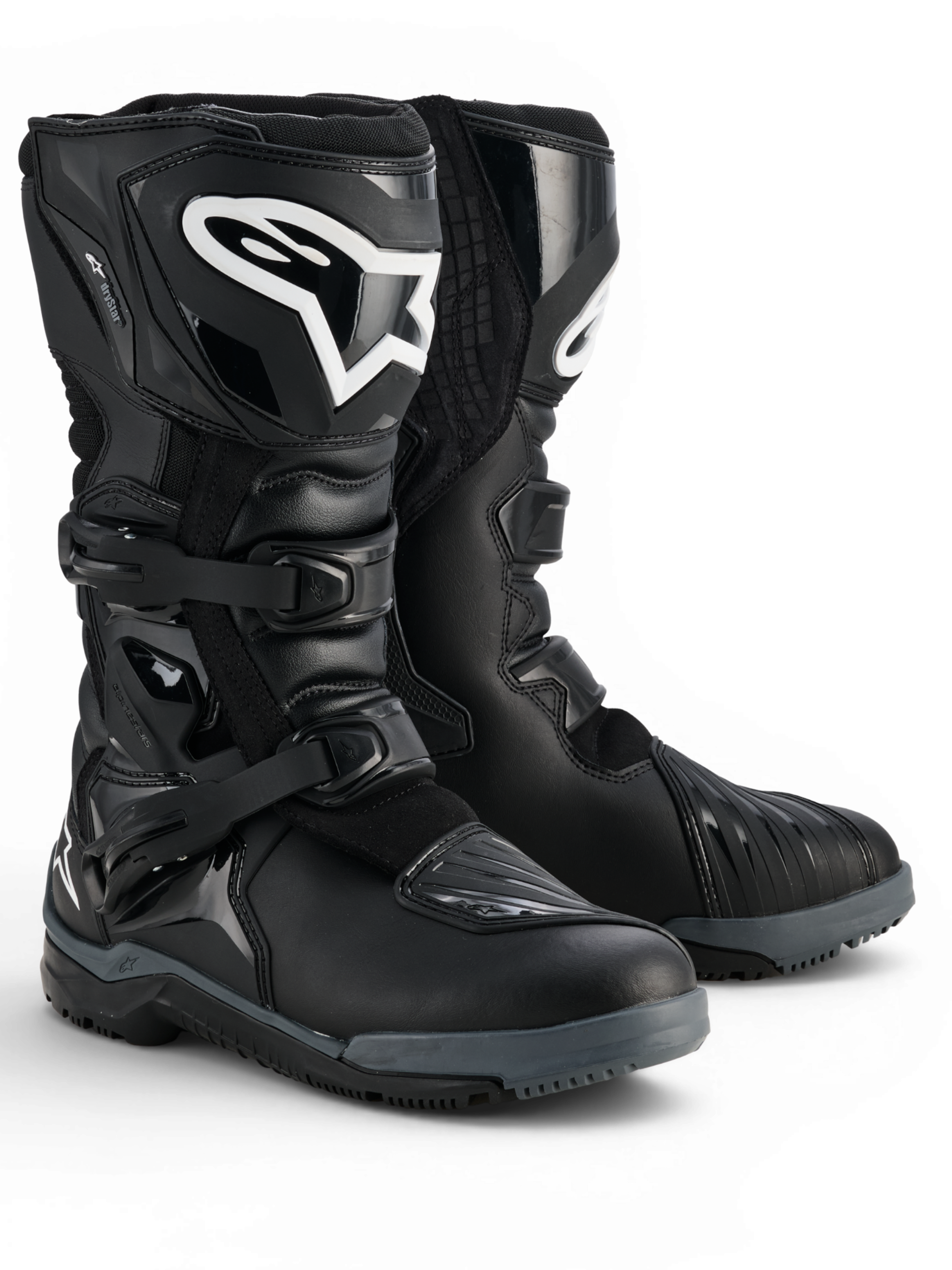 Alpinestars Corozal V2 Adventure Drystar®, paio di stivali da moto adventure neri impermeabili con piastre tibiali protettive, fibbie regolabili e suole robuste per tutti i terreni