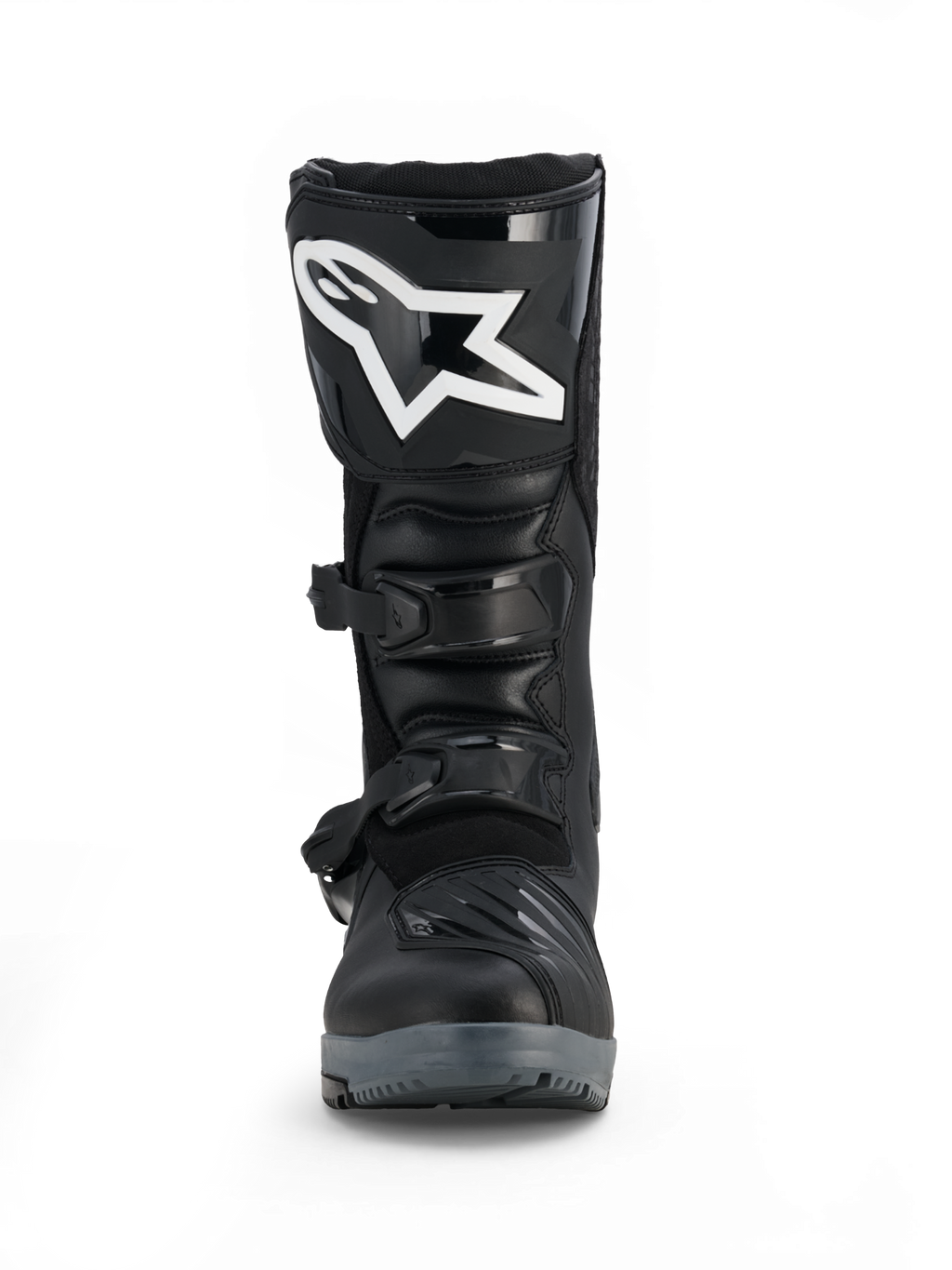 Alpinestars Stivali Corozal V2 Adventure Drystar®, stivale da moto adventure nero con logo bianco, piastra tibiale protettiva, fibbie regolabili e suola all-terrain grigia
