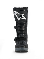 Alpinestars Stivali Corozal V2 Adventure Drystar®, stivale da moto adventure nero con logo bianco, piastra tibiale protettiva, fibbie regolabili e suola all-terrain grigia