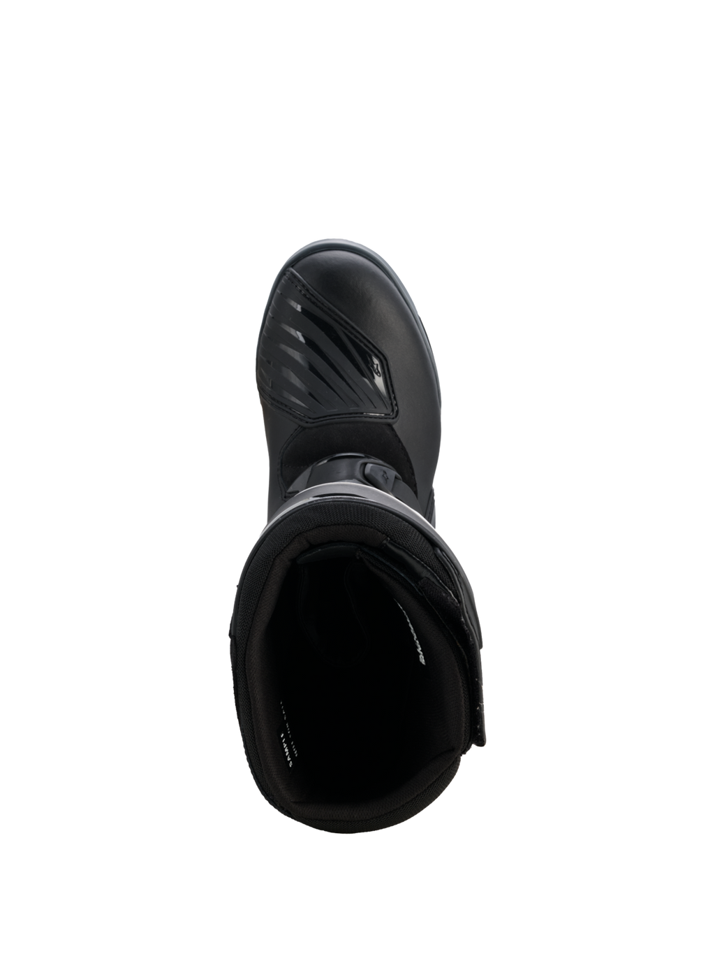 Alpinestars Stivali Corozal V2 Adventure Drystar®, stivale da moto adventure nero visto dall’alto, protezione cambio testurizzata e design alto protettivo