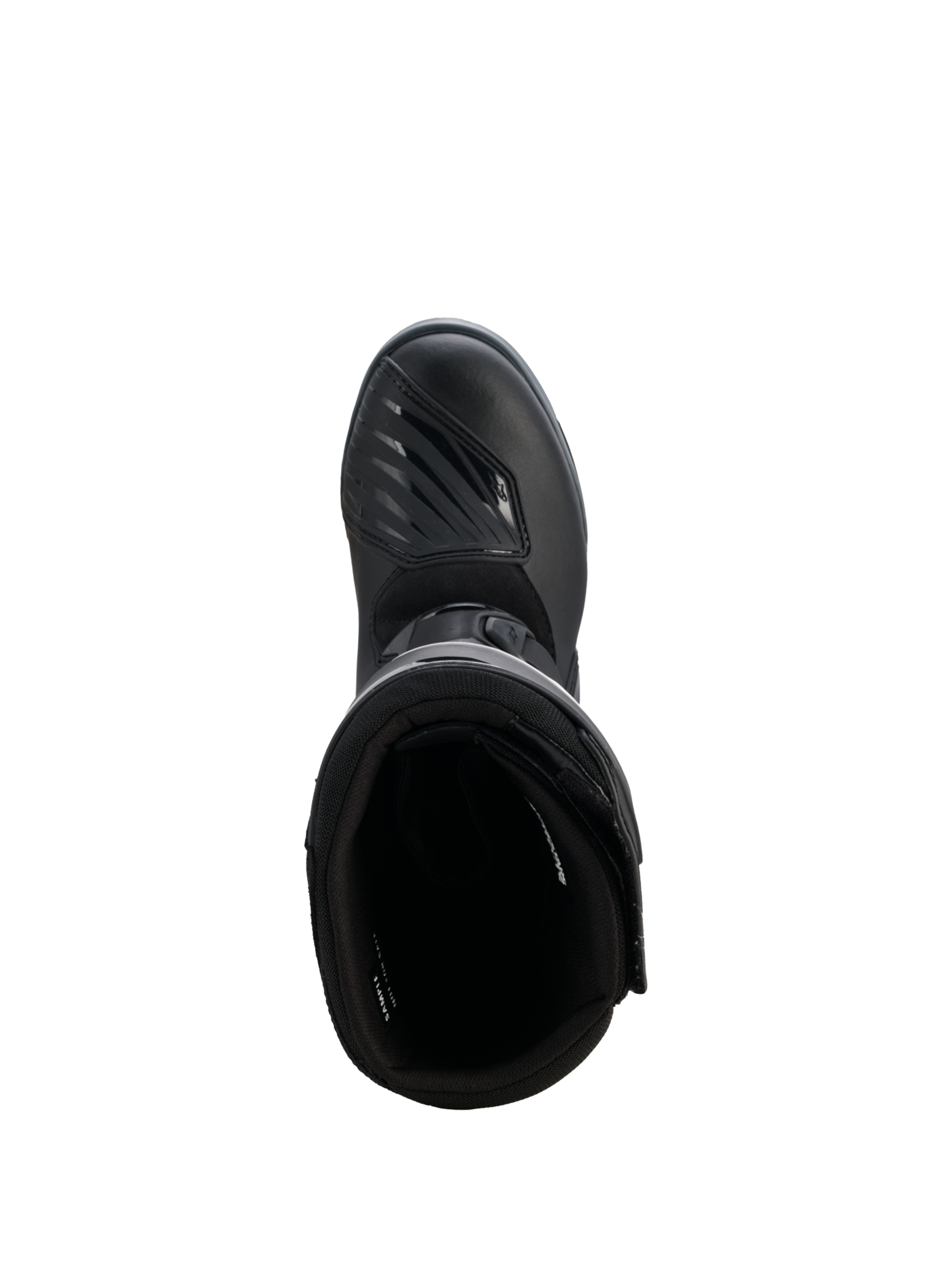 Alpinestars Stivali Corozal V2 Adventure Drystar®, stivale da moto adventure nero visto dall’alto, protezione cambio testurizzata e design alto protettivo