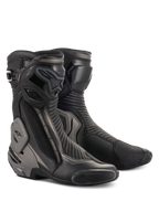Stivali Alpinestars SMX Plus V2, stivali da moto racing e sportivi, nero e grigio scuro, con protezione avanzata della caviglia Multi-Link Control, placca stinco in TPU e slider sostituibili, costruzione in microfibra aerodinamica per guida su strada