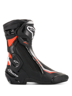 Alpinestars stivali SMX Plus V2, stivali da moto racing da uomo, neri, bianchi e rosso fluorescente, con sistema Multi-Link Control e costruzione in microfibra, certificati CE