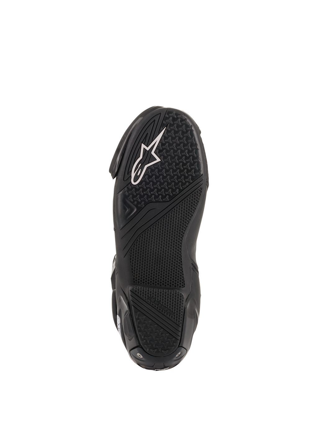 Alpinestars stivali SMX Plus V2, stivali da moto racing uomo, nero e bianco, suola in gomma nera con motivo ad alto grip