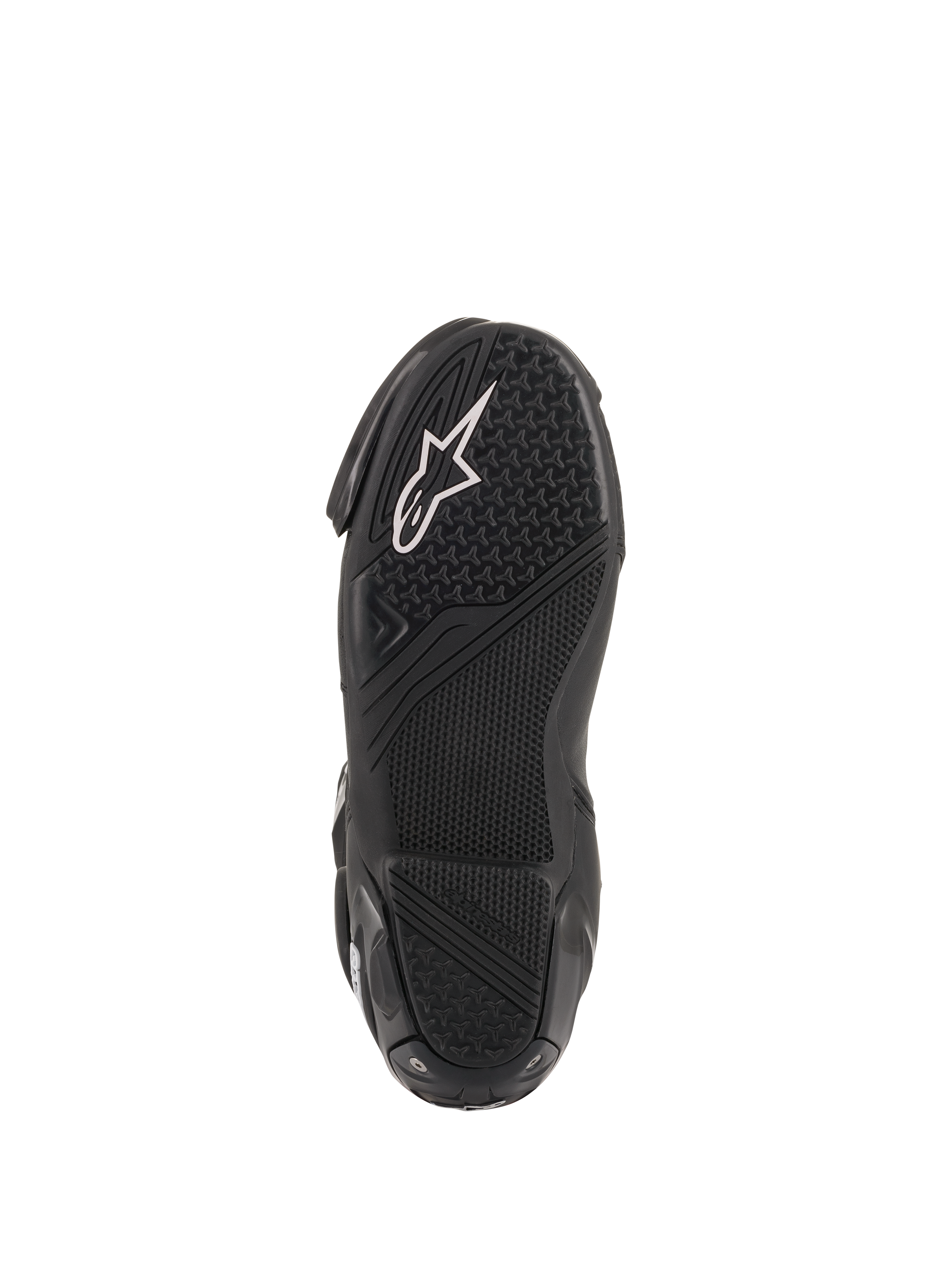 Alpinestars stivali SMX Plus V2, stivali da moto racing uomo, nero e bianco, suola in gomma nera con motivo ad alto grip