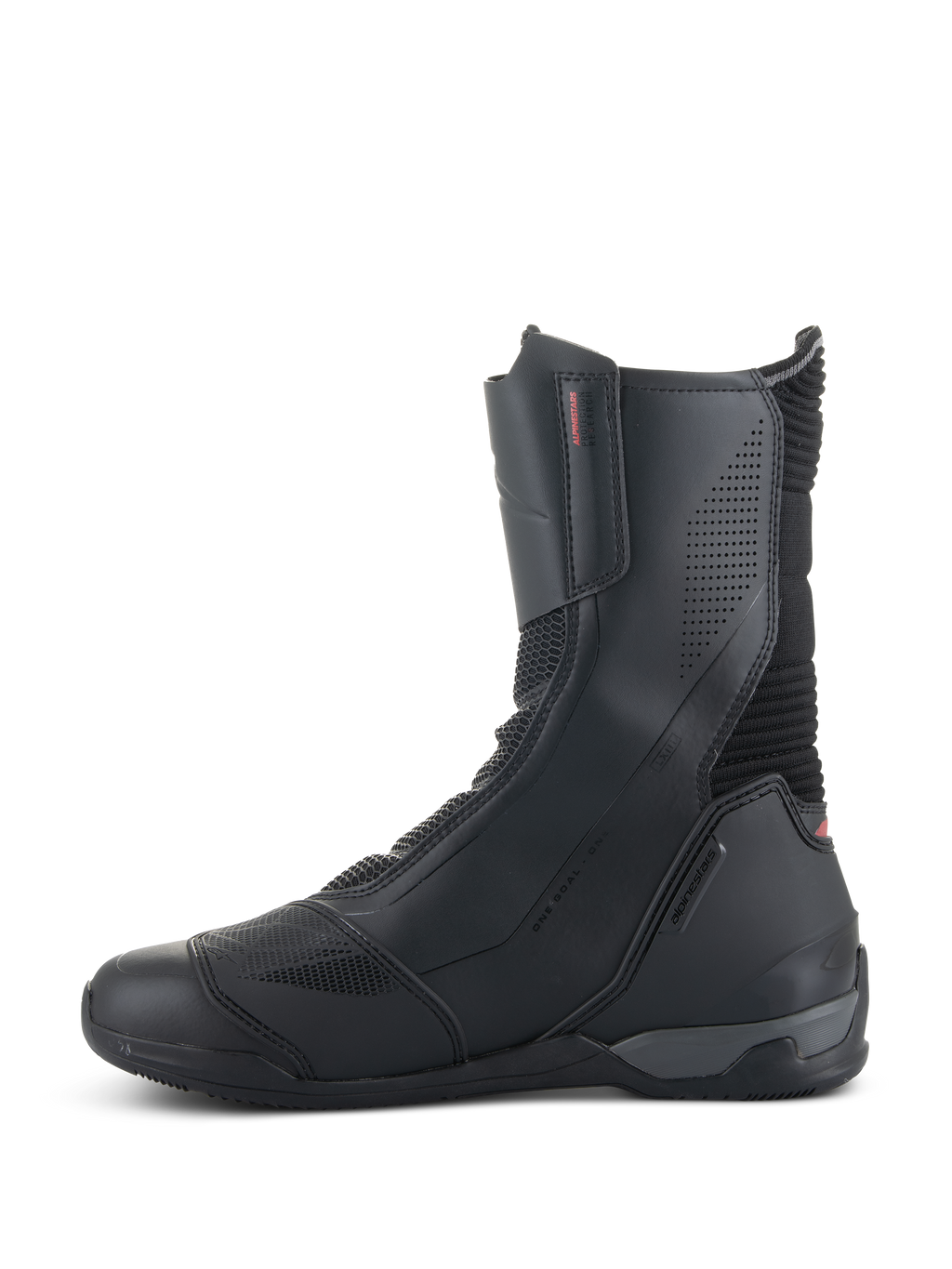Stivali Alpinestars SP-X BOA®, stivali da moto, nero, design a media altezza con pannelli in microfibra e mesh Rideknit, con cerniera mediale e profilo sportivo elegante