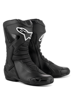 Stivali Alpinestars SMX-6 V3, stivali da moto ad alte prestazioni, nero, con protezione per stinco e caviglia in TPU, pannelli in mesh flessibile, design ergonomico per la guida sportiva e in pista, logo Alpinestars bianco sullo stinco