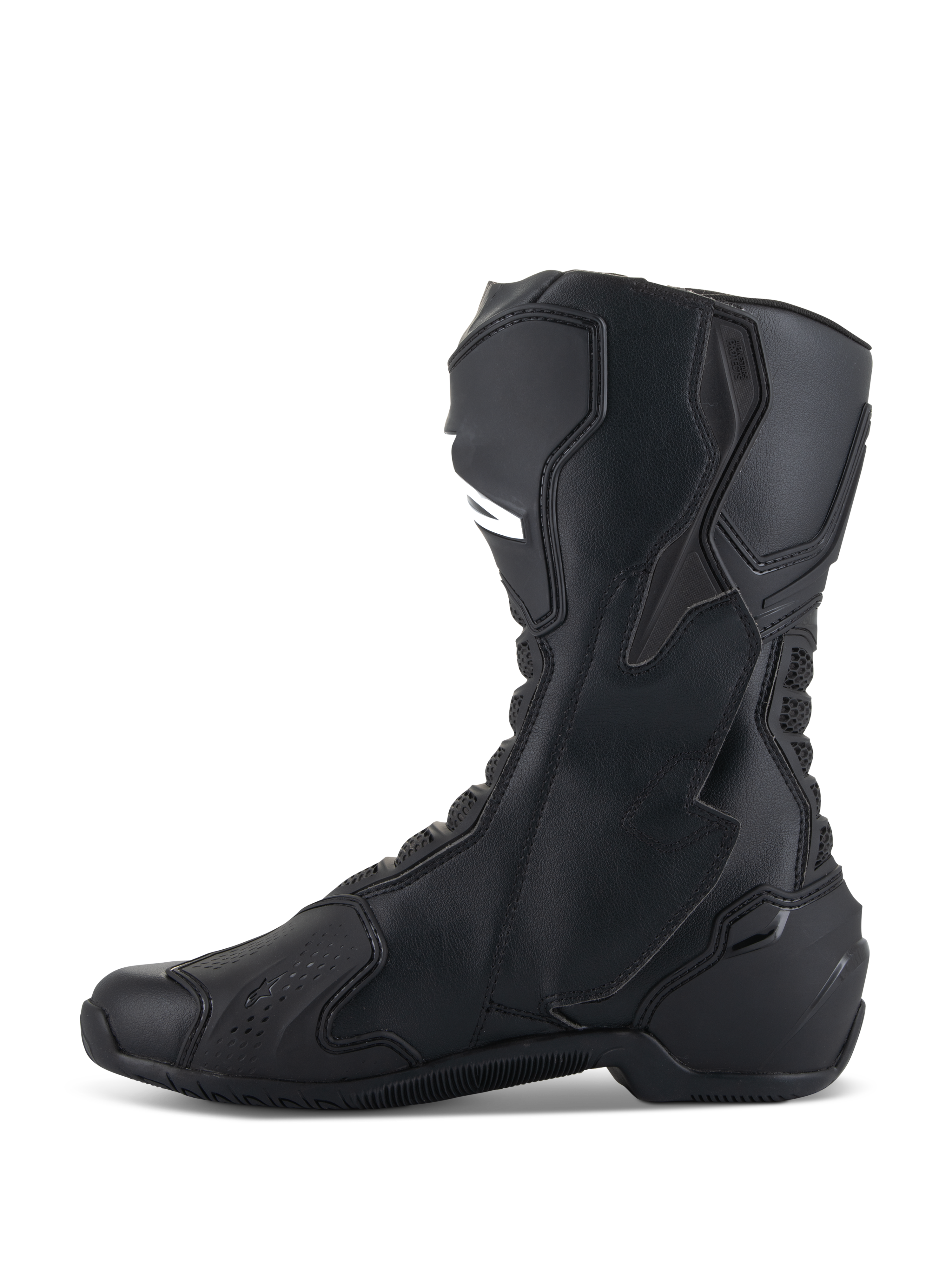 Stivali Alpinestars SMX-6 V3, Nero, stivale da moto ad alte prestazioni, profilo laterale con parastinco in TPU e supporto biomeccanico per la caviglia, costruzione in microfibra con design racing aerodinamico