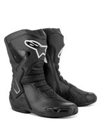 Stivali Alpinestars Stella SMX-6 V3, stivali da moto da donna performanti, nero e bianco, con struttura in microfibra, protezioni in TPU per tibia e caviglia e zone di flessione in mesh per uso su pista e strada