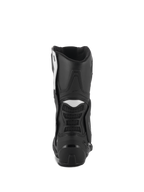 Stivali Alpinestars Stella SMX-6 V3, stivali da moto da donna, nero e bianco, vista posteriore con contrafforte in TPU e pannelli a fisarmonica flessibili, design durevole e performante