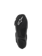 Stivali Alpinestars Stella SMX-6 V3, vista della suola, mescola di gomma leggera nera con grip testurizzato, logo Alpinestars bianco, progettati per prestazioni in pista e su strada
