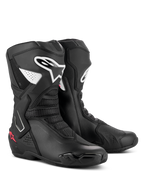 Stivali Alpinestars Stella SMX-6 V3, stivali da moto performanti da donna, nero, bianco e rosa diva, con loghi Alpinestars bianchi e dettagli a stella rosa, struttura in microfibra con protezioni in TPU per uso in pista e su strada