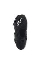 Stivali Alpinestars Stella SMX-6 V3, vista della suola, gomma leggera nera con motivi grip testurizzati, logo Alpinestars bianco e marchio in rilievo per trazione e controllo sui pedali