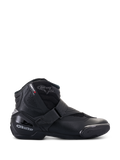 Alpinestars SMX-1 R V2 Vented Boots, scarpe da moto basse nere, profilo laterale con pannelli in microfibra traforata, protezione del tallone in TPU e saponetta sulla punta, chiusura con cinturino in velcro, calzature sportive per guida su strada