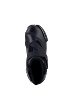 Stivali Alpinestars SMX-1 R V2 Vented, nero, vista dall'alto che mostra la tomaia in microfibra ventilata, la protezione cambio in TPU e il colletto ergonomico per la guida sportiva.