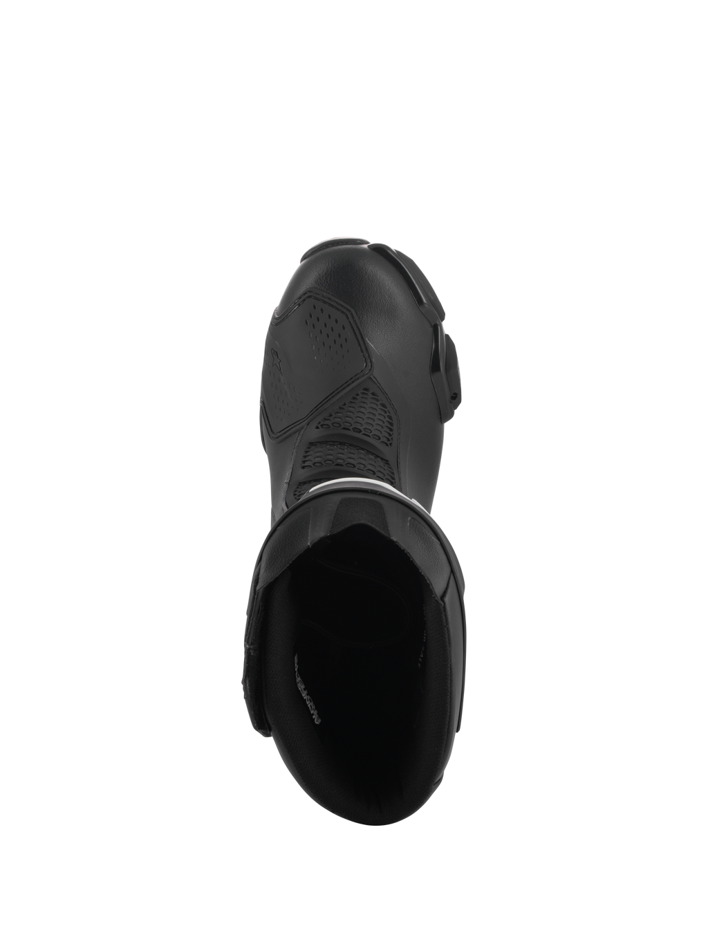 Alpinestars SMX-6 V3 Drystar® Boots, nero, vista dall'alto dell'apertura dello stivale, tomaia in microfibra con paraleva in TPU e fodera interna, stivali da moto impermeabili per prestazioni sportive e stradali