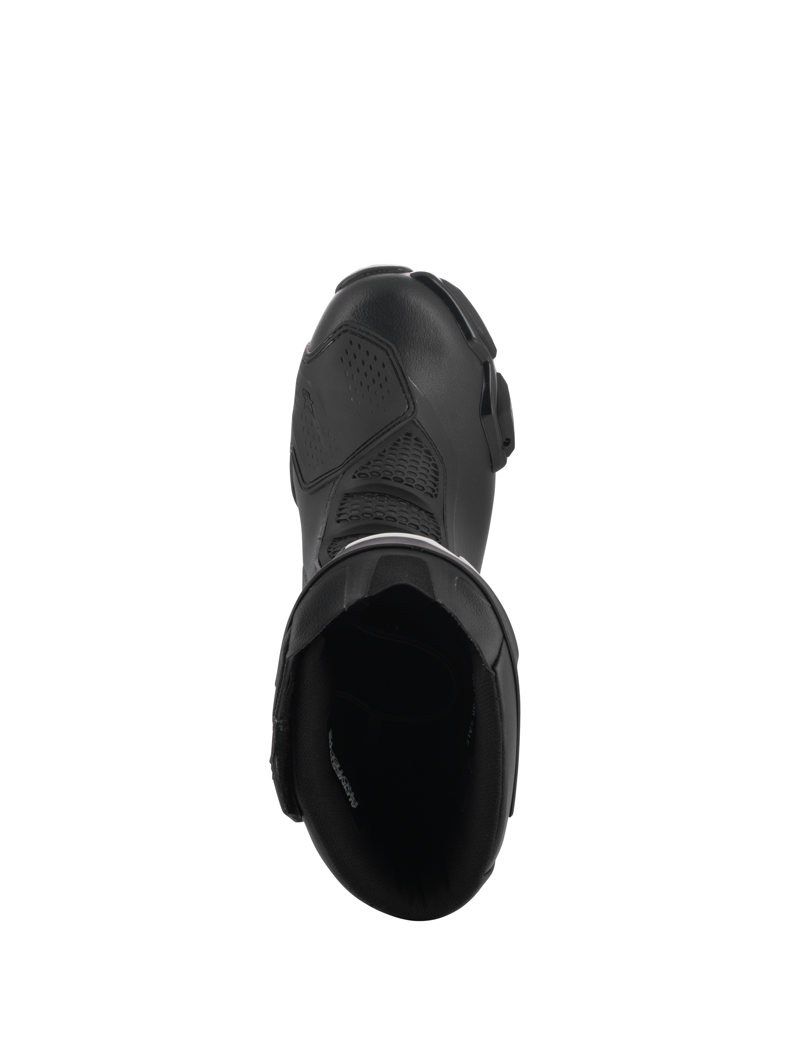 Alpinestars SMX-6 V3 Drystar® Boots, nero, vista dall'alto dell'apertura dello stivale, tomaia in microfibra con paraleva in TPU e fodera interna, stivali da moto impermeabili per prestazioni sportive e stradali