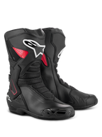 Stivali Alpinestars SMX-6 V3 Drystar, stivali da moto performanti e impermeabili, nero e rosso, caratterizzati da un supporto laterale per la caviglia in TPU, parastinchi rinforzato e struttura in microfibra per la guida su pista e su strada
