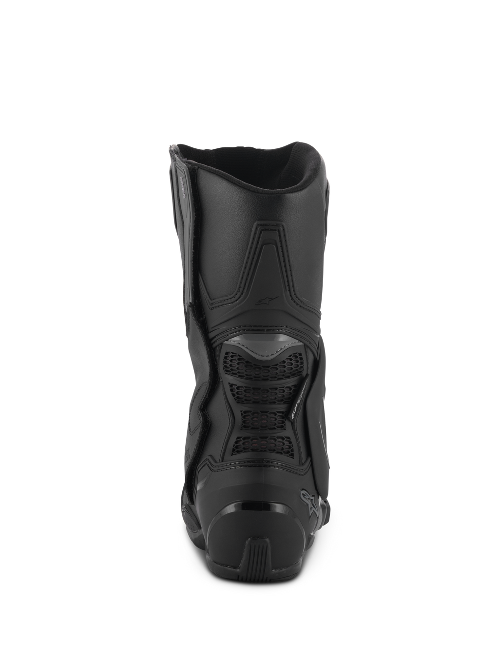 Stivali Alpinestars Stella SMX-6 V3 Drystar®, neri, vista posteriore che mostra il contrafforte del tallone in TPU e la protezione posteriore del polpaccio, stivali da moto impermeabili ad alte prestazioni per donna