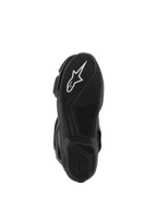 Stivali Alpinestars Stella SMX-6 V3 Drystar®, vista inferiore della suola in gomma nera con logo a stella Alpinestars bianco, trama testurizzata per il grip e la trazione, design aerodinamico per un controllo ottimale della moto