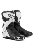 Stivali Alpinestars Stella SMX-6 V3 Drystar®, stivali da moto performanti da donna, bianco e nero, dotati di placche parastinchi protettive in TPU, supporti laterali per la caviglia e slider integrati, design sportivo con logo Alpinestars e inserti in mesh