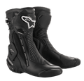 Alpinestars SMX Plus V2 GORE-TEX Boot, stivali da moto racing neri con loghi argento e bianchi, design impermeabile e traspirante, con protezione rinforzata della caviglia, pannelli a fisarmonica flessibili e piastre protettive in TPU per guida racing e sportiva