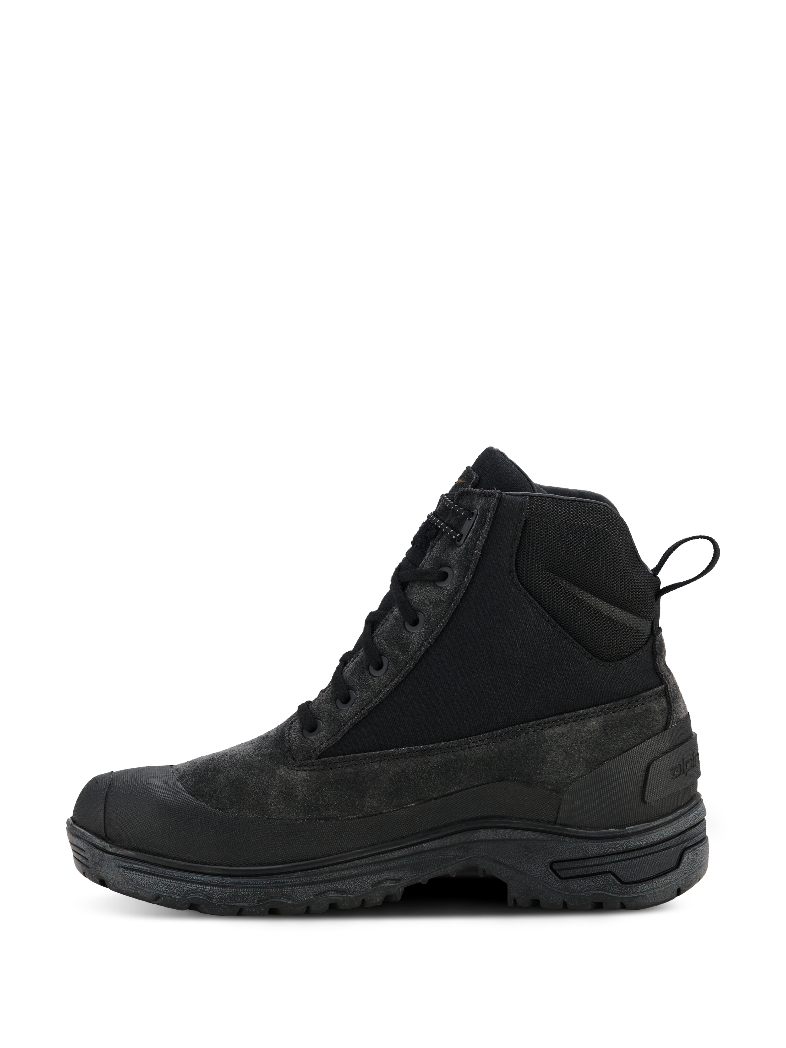 Alpinestars Stivali Judy Waterproof da donna, stivali da moto neri, design high-top d'ispirazione combat con vista di profilo, dotati di lacci e passante posteriore, suola in gomma rialzata, robusta costruzione in pelle e tessuto per guida urbana