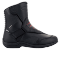 Alpinestars Ridge V2 Waterproof Boot, stivale da moto touring, nero con dettagli rossi, altezza media, chiusura con cinturino in velcro, pannelli di ventilazione traforati, tallone e punta rinforzati, costruzione in pelle sintetica