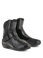 Alpinestars Stella Valencia Waterproof Boots da donna, nero, stivali da touring a taglio basso con pannelli in pelle e scamosciato, zone di flessione a soffietto e cinturino con fibbia sul collo del piede, calzature da moto impermeabili per donna