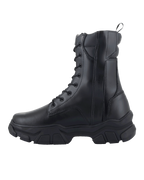 Stivali Alpinestars Ava da donna, pelle pieno fiore nera, stivale da moto urbano con suola rialzata in gomma spessa, lacci frontali e zip laterale, calzatura protettiva femminile