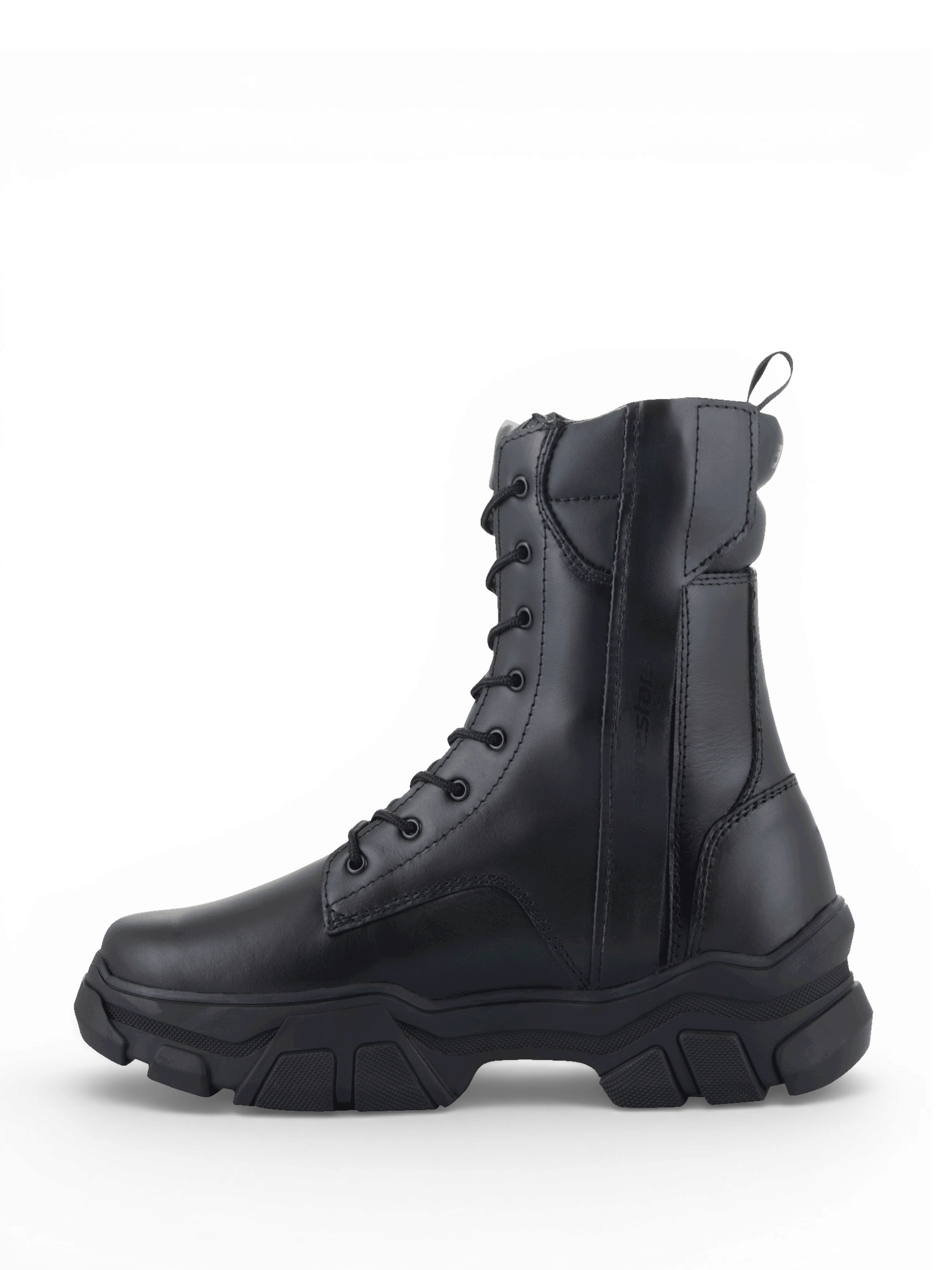 Alpinestars Stivali Ava, stivali da moto urban da donna in pelle nera con suola rialzata in gomma