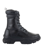 Stivali Alpinestars Ava da donna, stivali da moto urban, nero, vista laterale, suola spessa in gomma rialzata, costruzione in pelle pieno fiore, chiusura con lacci, design d'ispirazione utility per l'uso in sella e a piedi