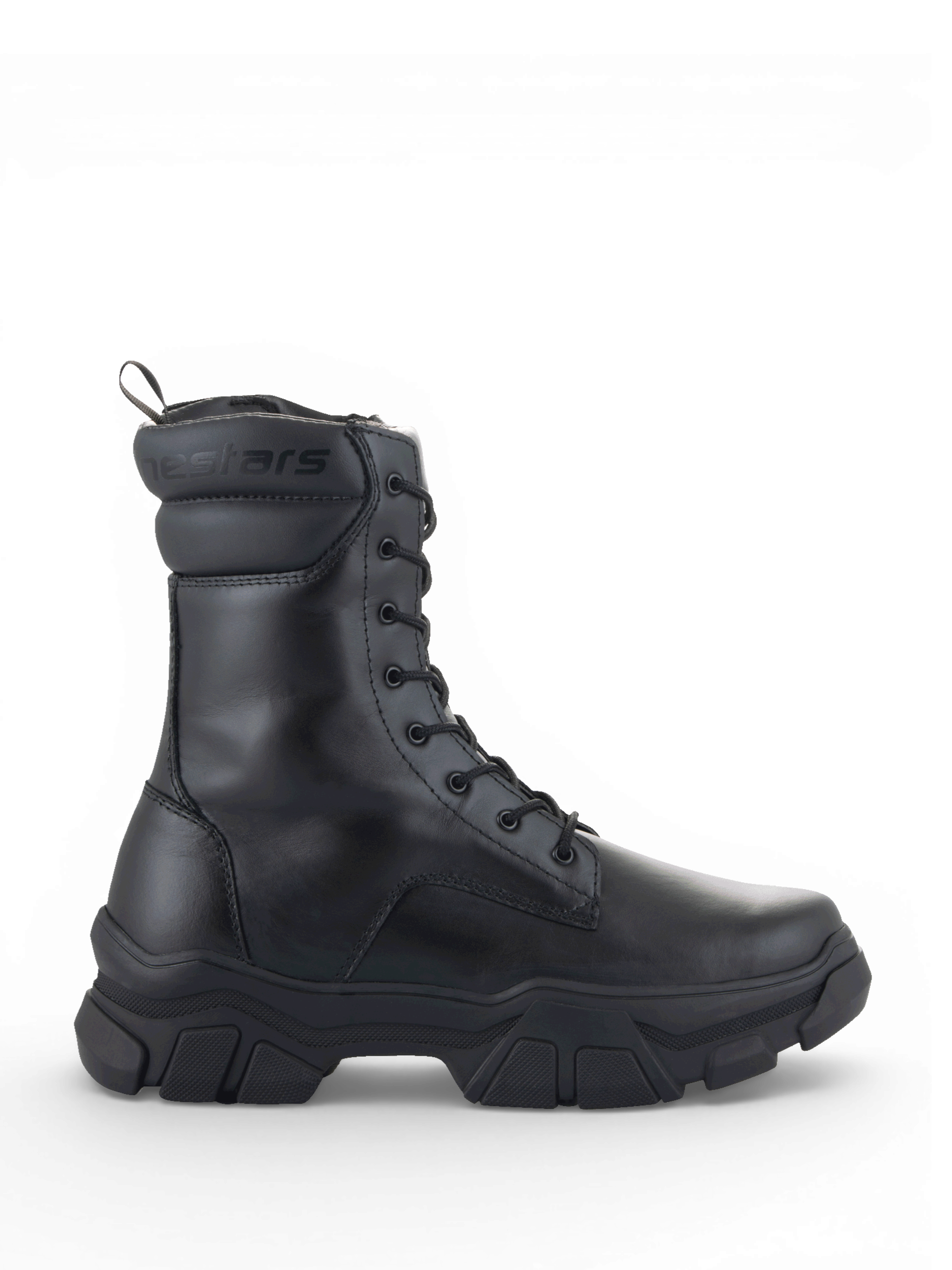Alpinestars stivali Ava, stivali da moto urban da donna, neri, in pelle con suola rialzata, lacci e zip, certificati CE.