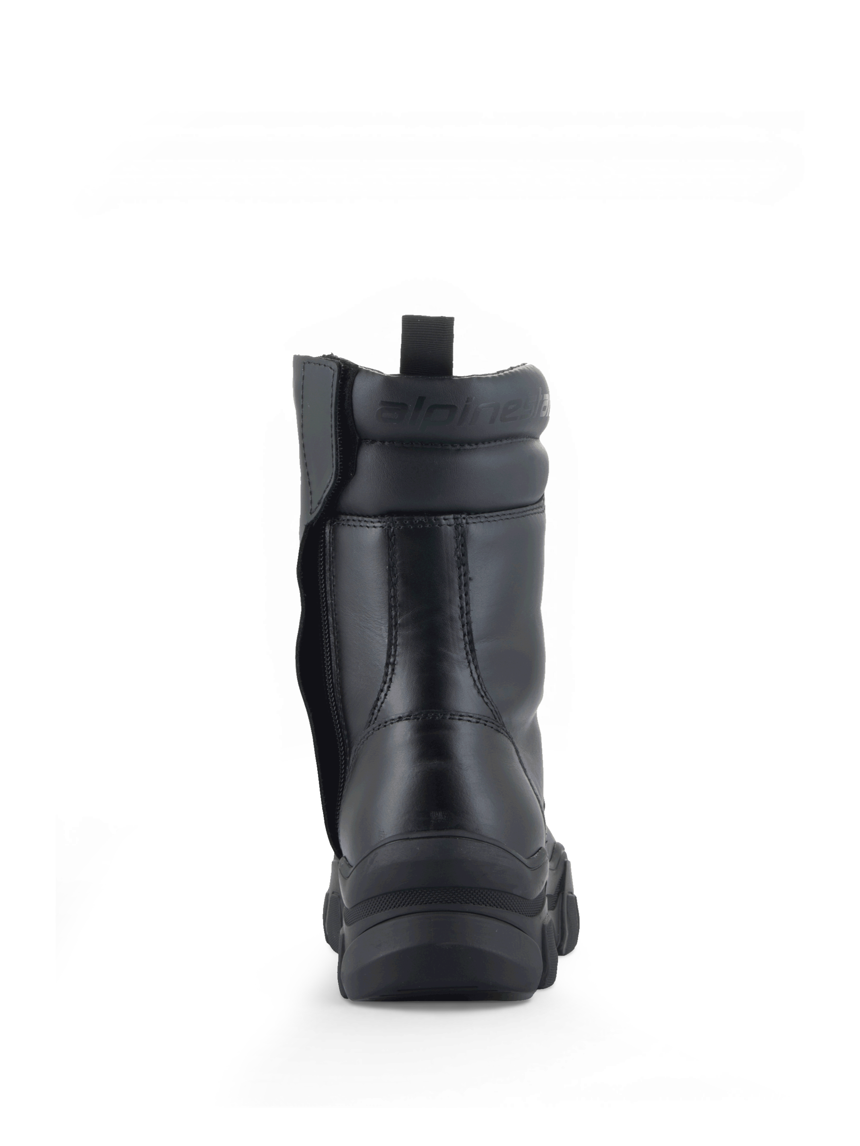 Alpinestars stivali Ava, stivali da moto urban da donna, neri, in pelle con suola rialzata chunky e zip laterale.