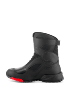 Alpinestars RT-7 Drystar® Boots, stivali da moto touring, nero e rosso, vista laterale con logo Drystar, paraleva rinforzato e suola carrarmato con accenti rossi per guida adventure