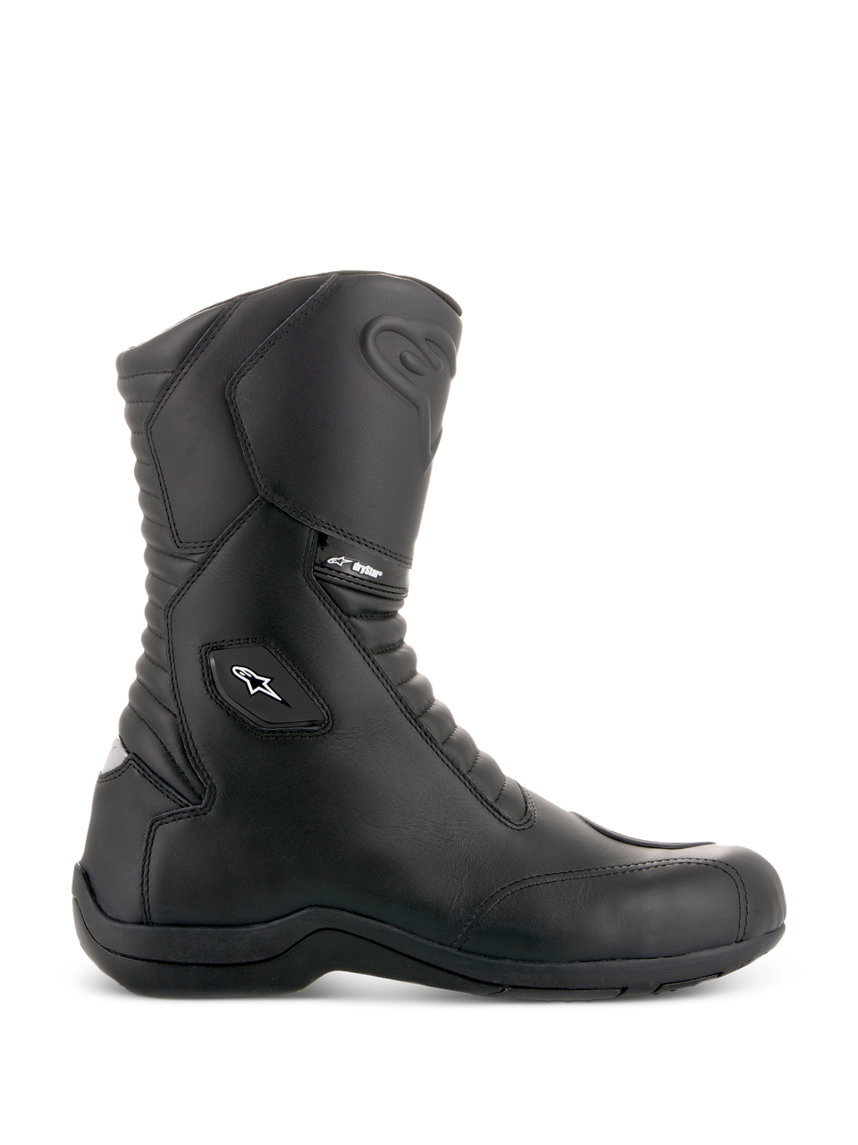 Alpinestars Andes V2 Drystar® Boots, stivali da moto touring neri, design alto con logo stella bianco, suola robusta, cuciture rinforzate, impermeabili, protezione caviglia e tallone