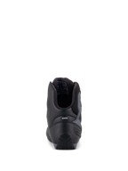 Alpinestars Faster-3 Rideknit®, scarpe da moto, nero, grigio e rosso acceso, vista posteriore che mostra il contrafforte del tallone in TPR e il colletto imbottito, elegante costruzione in microfibra e tessuto