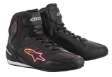 Alpinestars Stella Faster-3 Rideknit® Shoes da donna, scarpe da moto, nero con accenti gialli e rosa, tomaia in maglia traspirante, chiusura con lacci e cinturino in velcro alla caviglia, pannelli protettivi rinforzati