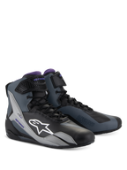 Alpinestars Stella Faster-4, scarpe da moto da donna, nero, grigio e viola, design tecnico a profilo alto con lacci.