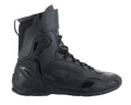 Scarpe Alpinestars Superfaster, scarpe da moto, nero, profilo alto high-top con sistema di allacciatura rapida e cinturino sulla caviglia, dotate di pannelli in microfibra e Rideknit, contrafforte del tallone rinforzato in TPU e protezione sulla punta, design sportivo per guida su strada