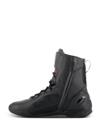Scarpe Alpinestars Superfaster, scarpe da moto, nero, grigio e rosso acceso, profilo alto con cerniera laterale mediale e lacci rapidi, costruzione tecnica in microfibra e Rideknit per la guida su strada
