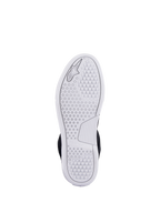 Alpinestars Chrome Shoes, vista della suola urbana avanzata bianca, con motivo di trazione esagonale e logo Alpinestars in rilievo, calzature casual da moto